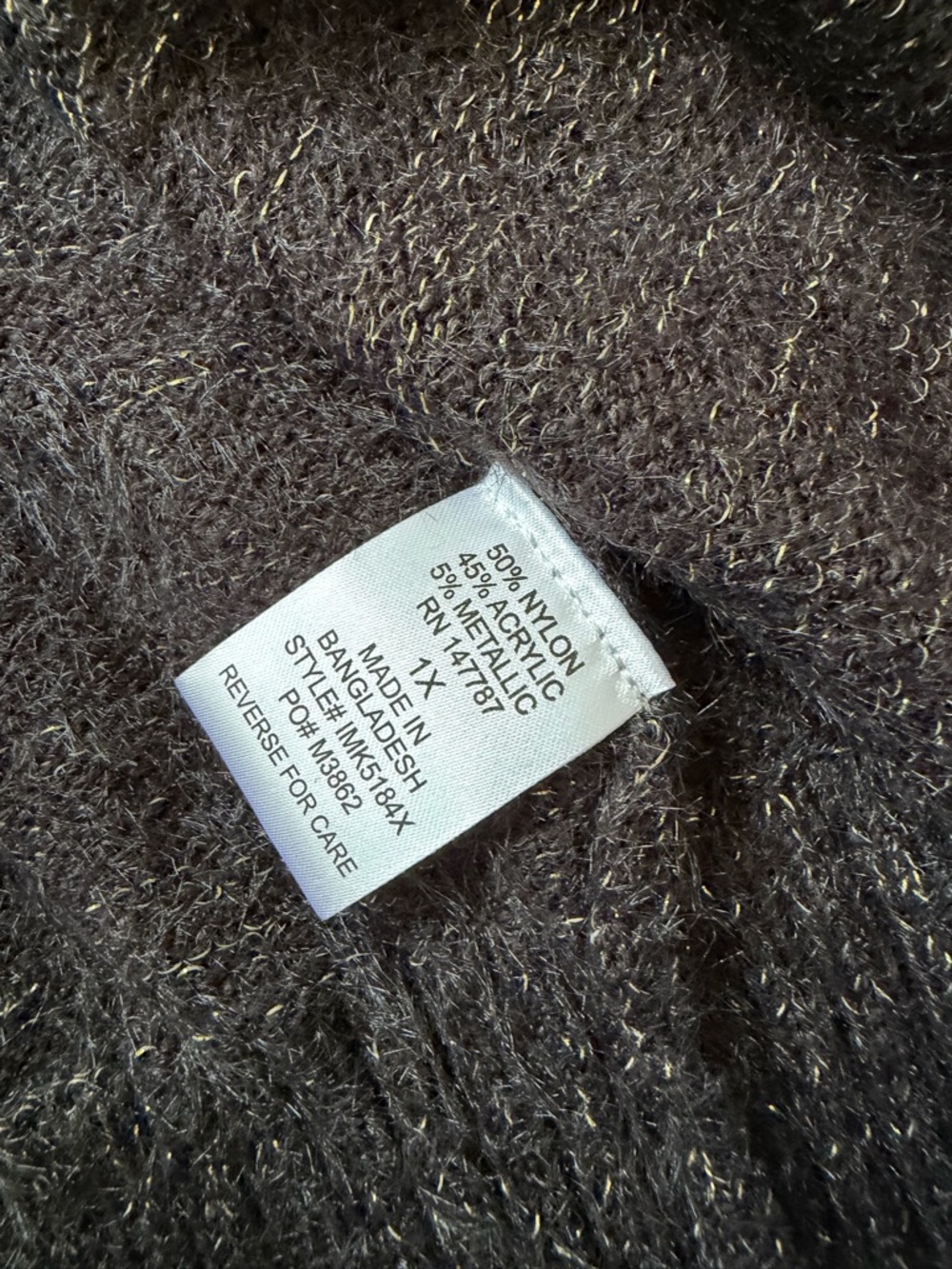 Women's Charcoal V-Neck Sweater Cardigan - Picture 6 of 6